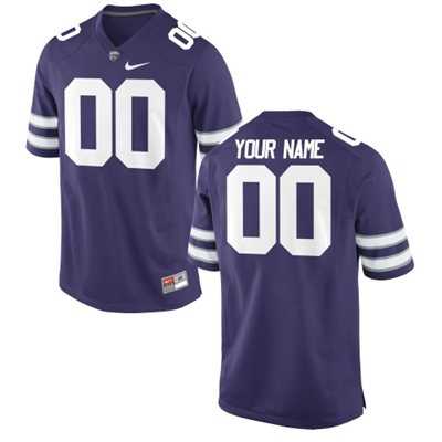 Men%27s Kansas State Wildcats Customized Replica Football Jersey - 2015 Purple